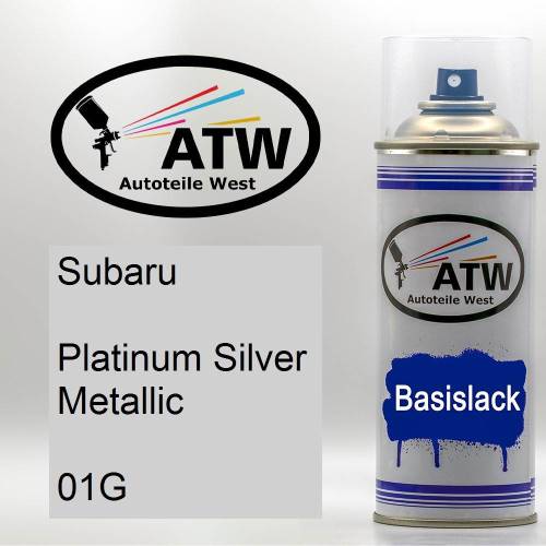 Subaru, Platinum Silver Metallic, 01G: 400ml Sprühdose, von ATW Autoteile West.